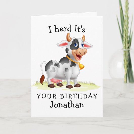 carte d'anniversaire de vache (Devant)