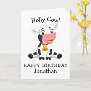carte d'anniversaire de vache