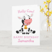 carte d'anniversaire de vache (Fleur jaune)