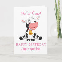 carte d'anniversaire de vache