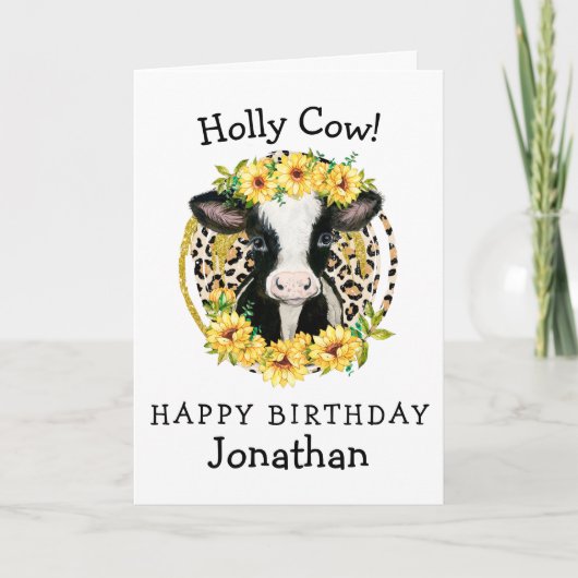 carte d'anniversaire de vache (Devant)