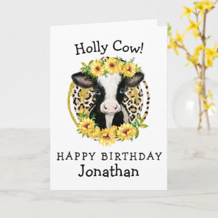 carte d'anniversaire de vache