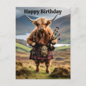 Carte d'anniversaire de vache des Highlands amusan (Devant)