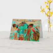 Carte d'anniversaire de vache imaginative colorée (Fleur jaune)