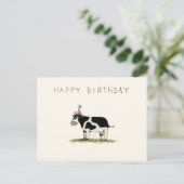 Carte d'anniversaire de vache mignonne (Debout devant)