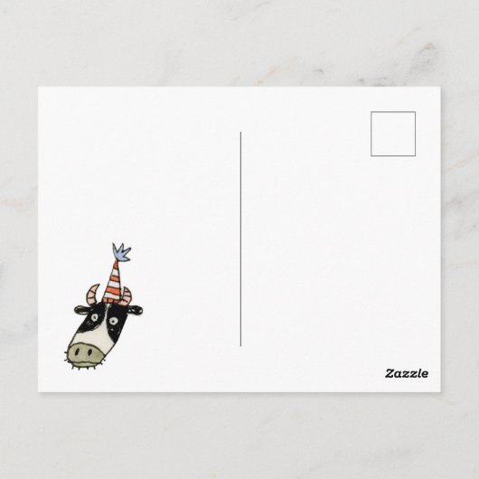 Carte d'anniversaire de vache mignonne (Dos)