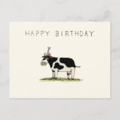 Carte d'anniversaire de vache mignonne (Devant)