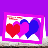 Carte d'anniversaire de Valentine -- Coeurs