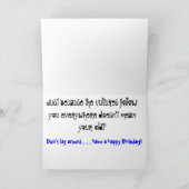 Carte d'anniversaire de vautour (Intérieur)