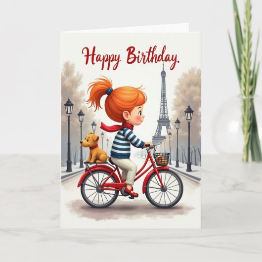Carte d'anniversaire de vélo joyeux (Devant)