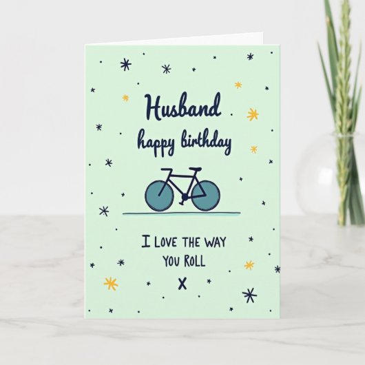 Carte d'anniversaire de vélo pour mari (Devant)
