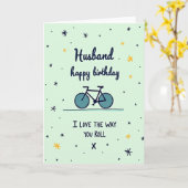 Carte d'anniversaire de vélo pour mari (Fleur jaune)