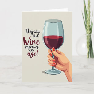 Carte d'anniversaire de vin âgé