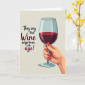 Carte d'anniversaire de vin âgé (Fleur jaune)