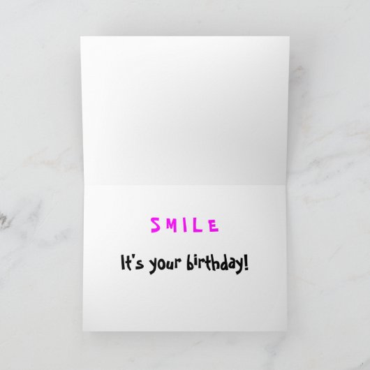 Carte d'anniversaire de visage (Intérieur)