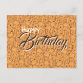 carte d'anniversaire de voeux Wenny l'ours en pelu (Devant)