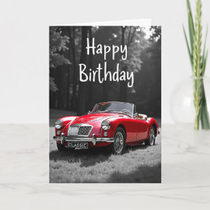 Carte d'anniversaire de voiture classique