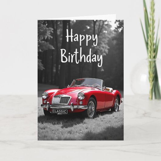 Carte d'anniversaire de voiture classique (Devant)
