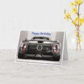 Carte d'anniversaire de voiture de sport cool (Fleur jaune)
