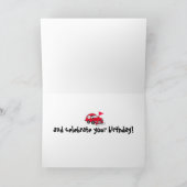 Carte d'anniversaire de voiture électrique rouge (Intérieur)