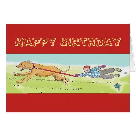Carte d'anniversaire de walkies de great dane (Devant horizontal)
