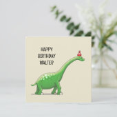 Carte d'anniversaire de Walter le dinosaure (Debout devant)