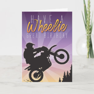 Carte d'anniversaire de Wheelie Great Purple Sky D