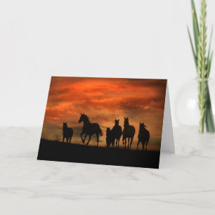 Carte d'anniversaire de Wild Horse d'un groupe