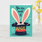 Carte d'anniversaire de Wonder Rabbit (Fleur jaune)