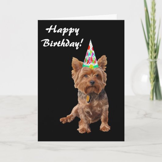 Carte d'anniversaire de Yorkshire Terrier de (Devant)