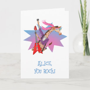 Carte d'anniversaire de Ziggy Giraffe 'You Rock'