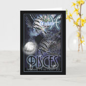 Carte d'anniversaire de zodiaque de Poissons (Fleur jaune)