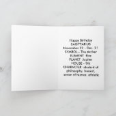 Carte d'anniversaire de zodiaque de Sagittaire (Intérieur)