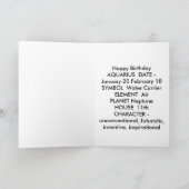 Carte d'anniversaire de zodiaque de Verseau (Intérieur)