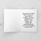 Carte d'anniversaire de zodiaque de Vierge (Intérieur)