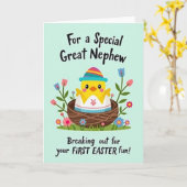 Carte d'anniversaire d'éclosion Joyeux Oiseau (Fleur jaune)