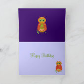 Carte d'anniversaire décorative avec hibou (Intérieur)
