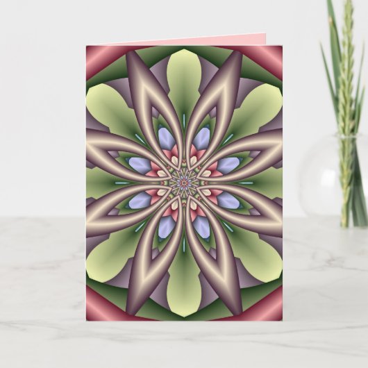 Carte d'anniversaire décorative avec la fleur (Devant)