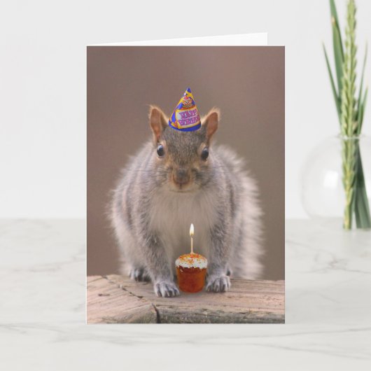 Carte d'anniversaire d'écureuil (Devant)
