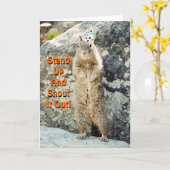 Carte d'anniversaire d'écureuil (Fleur jaune)