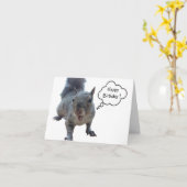 Carte d'anniversaire d'écureuil Cheeky (Fleur jaune)