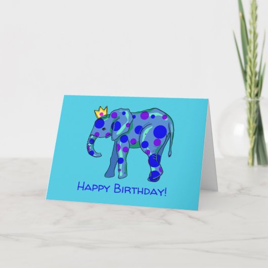 Carte d'anniversaire d'éléphant amusant (Devant)