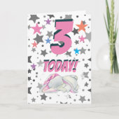 Carte d'anniversaire d'éléphant rose (Devant)