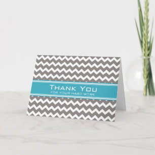 Carte d'anniversaire d'employé Blue Grey Chevron