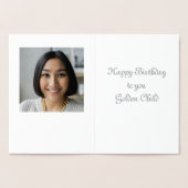 Carte d'anniversaire d'enfant doré personnalisée a (Intérieur)