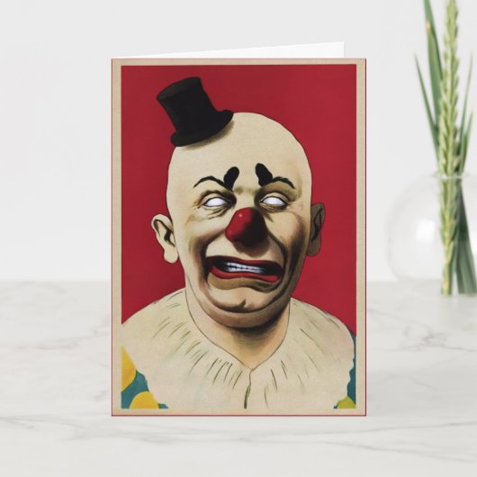Carte d'anniversaire déplaisante de Clown Vintage (Devant)