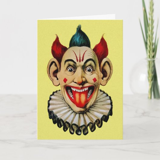Carte d'anniversaire déplaisante de Clown Vintage (Devant)