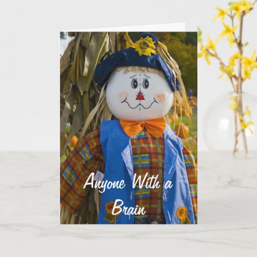 Carte d'anniversaire d'épouvantail (Fleur jaune)