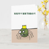 Carte d'anniversaire déprimée d'araignée (Fleur jaune)