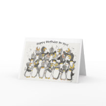 Carte d'anniversaire des amateurs de pingouins